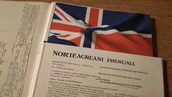 En militær instruksjonsmanual med et norsk flagg i bakgrunnen.