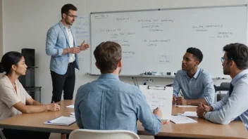 En gruppe mennesker i et møte, diskuterer og forhandler