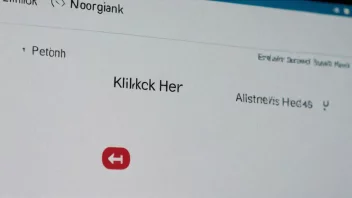 En tekstknapp på en dataskjerm med teksten 'Klikk her'.