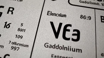 En bild av det periodiske systemet med Gadolinium fremhevet.