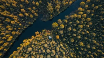 Et flyfoto av et landskap tatt rett ovenfra.