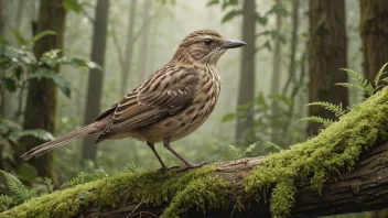 En vakker mørting fugl sittende på en gren i en skog.