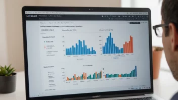 En person som analyserer en tilskuddsprofil på en datamaskin