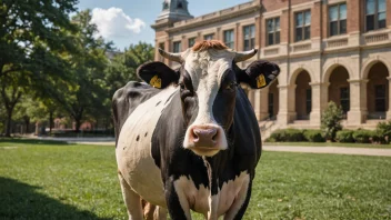 En illustrasjon av en ku i en naturlig omgivelse, som representerer studiet av kuenes atferd.