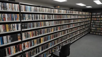 Et videobibliotek med en stor samling av filmer og et brukervennlig lånesystem.