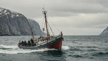 Et norsk fiskebåt om våren, med en stor fangst av fisk.