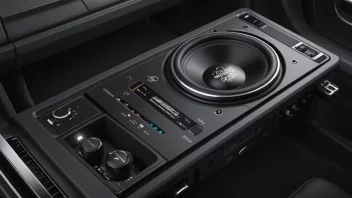 Et bil stereo system med en subwoofer