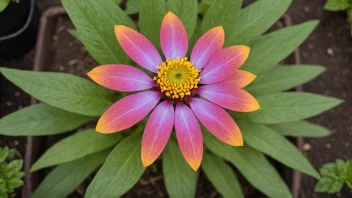 En vakker, blomsterlignende plante med levende farger og delikate kronblader.