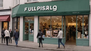 En butikk med et skilt som sier 'fullprissalg' og kunder som handler inne