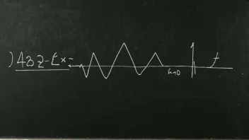 En matematisk ligning på en tavle, med en graf i bakgrunnen som viser løsningen til ligningen.