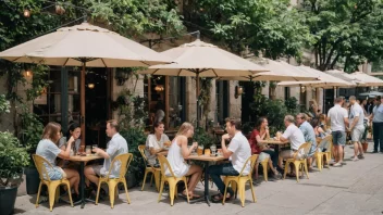 En sommerkafé med en avslappet atmosfære.