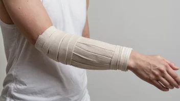 En person som bærer en gips på armen, med en bandasje rundt.