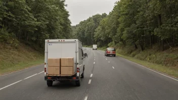 Et lite kjøretøy som transporterer noen pakker på en vei.