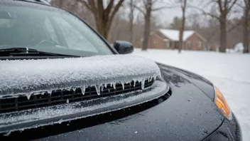 En iskraber på en bilvindu med snø og is.