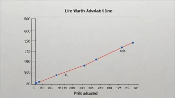 En graf som viser en linje som har blitt tilpasset til å passe dataene.