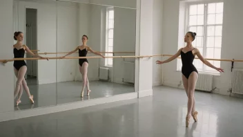 En ballettdanser som øver på en ballettøvelse.