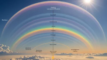 Et bilde som viser de forskjellige luftsonene i atmosfæren, inkludert troposfæren, stratosfæren, mesosfæren, termosfæren og eksosfæren.