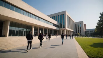 Et moderne universitetsbygg som representerer en næringshøgskole.