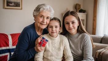 Et foto av en glad familieøyeblikk med en bestemor og hennes søster.