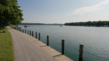 En malerisk bryggevei med en brygge og båter i bakgrunnen