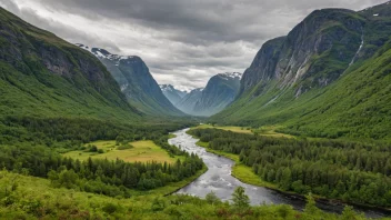 Et vakkert og fredelig norsk villmarkslandskap.