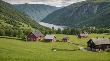 En tradisjonell norsk gård med rik kulturarv.