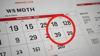 En kalender med en rød sirkel rundt en bestemt måned, som indikerer en måned med inntekt.