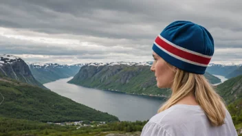 Ein person som har på seg ein tradisjonell norsk hovudplagg.