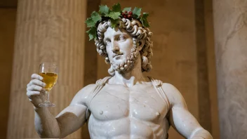 En statue av Bacchus, den romerske guden for vin og fest