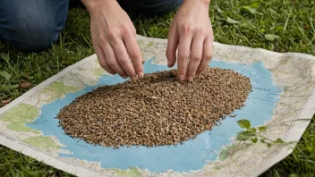 En person som sprenger frø i en hage, symboliserer handlingen å spre eller formidle informasjon