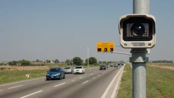 Et trafikkkamera på siden av en motorvei.