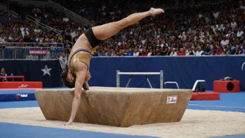 En gymnast som utfører et hestesprang, og viser styrke, smidighet og koordinasjon.