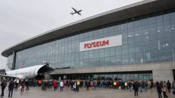 Et flymuseum med ulike fly på utstilling utenfor