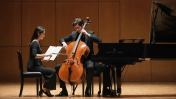 En cellist og en pianist som fremfører en cellosonat på scenen