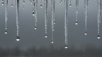 Isregn som faller fra himmelen og skaper et lag av is på bakken.