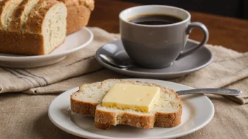 En god og enkel frokost med ost og smør på brød.