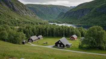 Eit fredelig og idyllisk bilete frå den norske landsbygda.