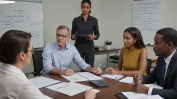 Et møte i en arbeidsmarkedskommisjon, hvor medlemmene diskuterer og arbeider med dokumenter.