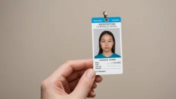 En person som holder et identifikasjonsfoto med en nøytral bakgrunn, som illustrerer konseptet identifikasjonsfoto