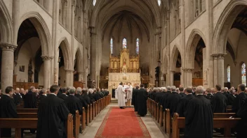 En formell seremoni i en kirke hvor en person blir ordinert.