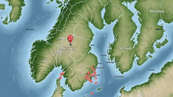 Et kart over Norge med apoteklokasjoner merket, som viser dekningen av apoteker i et bestemt område.