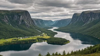 Et naturskjønt landskap av Østregionen i Norge, som viser dens naturlige skjønnhet.