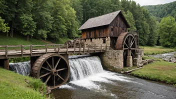 En gammel sagmølle i en landlig setting