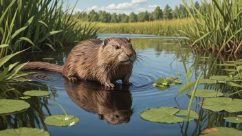 En muskrotte i sin naturlige habitat.