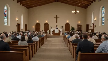 En fredelig morgengudstjeneste i en kirke