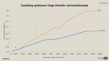 En linjegraf som viser vekst over tid.