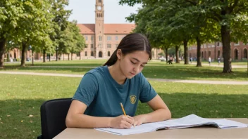 En student som tar en eksamen, representerer begrepet grunnfagseksamen.