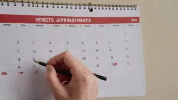 En person som holder en kalender med hendelser og avtaler markert