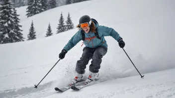 En person som nyter å gå på ski ned en fjellside med utmerket snøkvalitet.