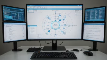 En sentraldatabase med ulik informasjon og en sentral hub.